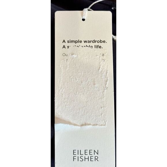 Eileen Fisher Boxy Stretch Tencel Lyosell Tunic in Midnight Blue NWT Size Medium - Picture 4 of 5